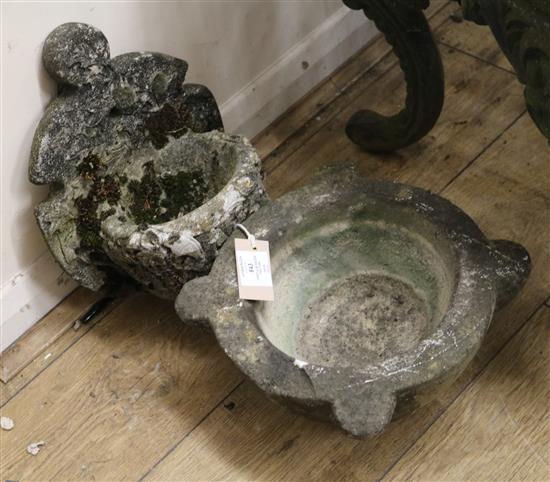 A stone pestle and a water feature W.28cm